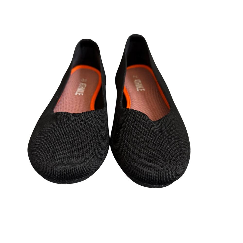 Athmile Black Knit Ballet Flats Women’s Slip-On Comfort Travel Shoes Size 7 1/2